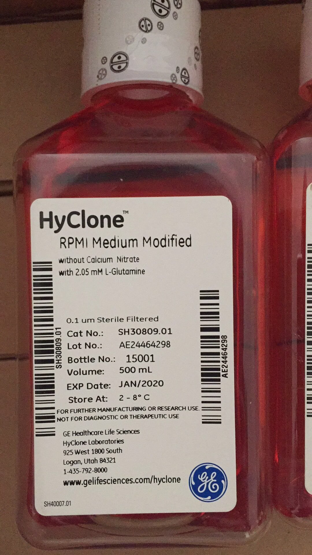 hyclone 1640培养基 货号：SH30809.01B